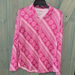 San Soleil pink quarter zip 50 UPF pullover size L women’s EUC